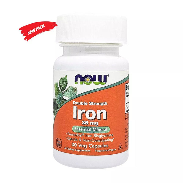 NOW DOUBLE STRENGTH IRON 36MG VEG CAP 30s