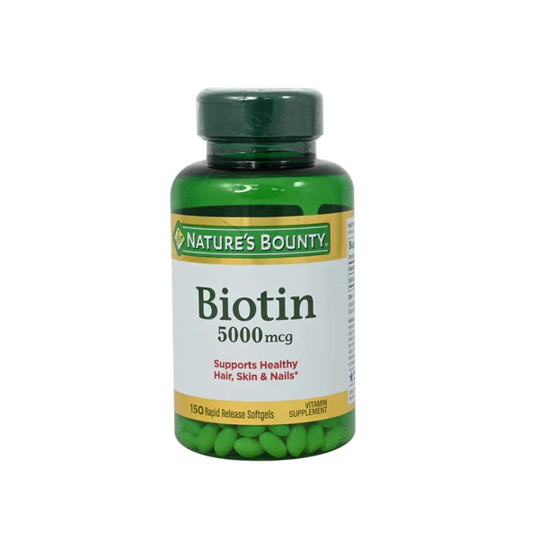 NATURES BOUNTY BIOTIN 5000MCG SOFTGEL 150s