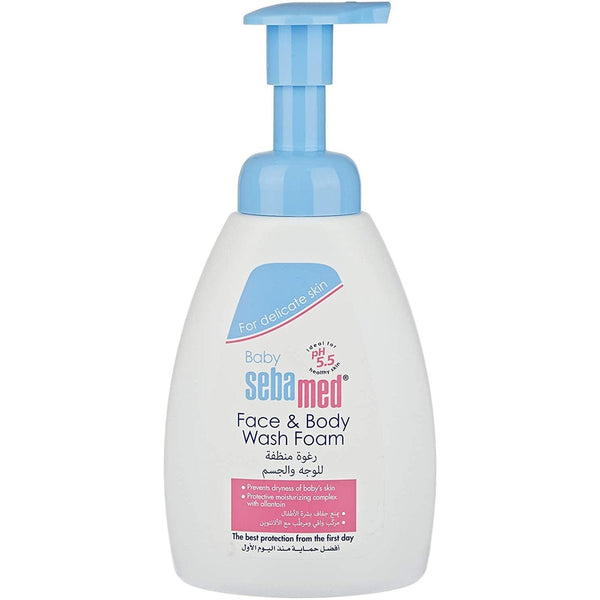 SEBAMED BABY FACE & BODY WASH FOAM WITH PANTHENOL PUMP 400ML