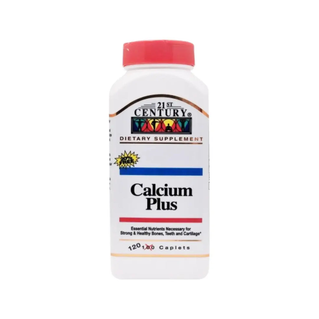 21st Century Calcium Plus caplet bottle for bone and teeth wellness