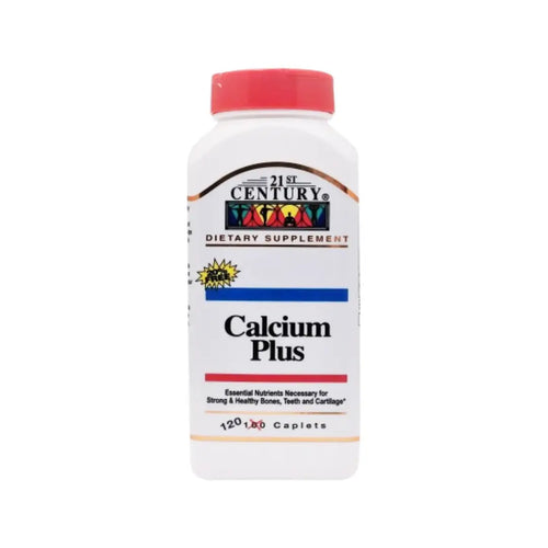 21st Century Calcium Plus caplet bottle for bone and teeth wellness