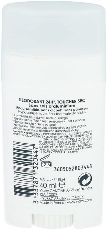 VICHY 24H STICK SENSITIVE 0% DEO 40ML