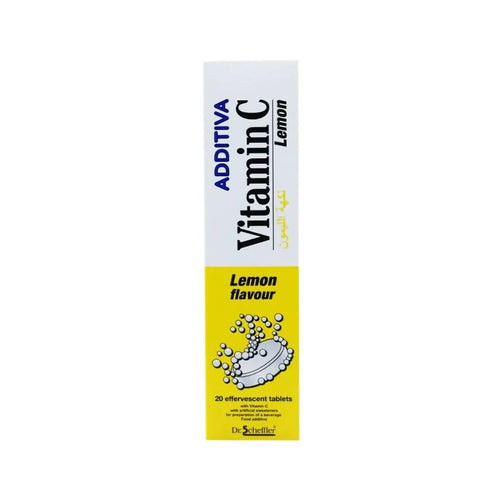 Additiva Vitamin C Lemon Effervescent Tablets 20s  Immune support and antioxidant supplement in fizzy lemon flavor
