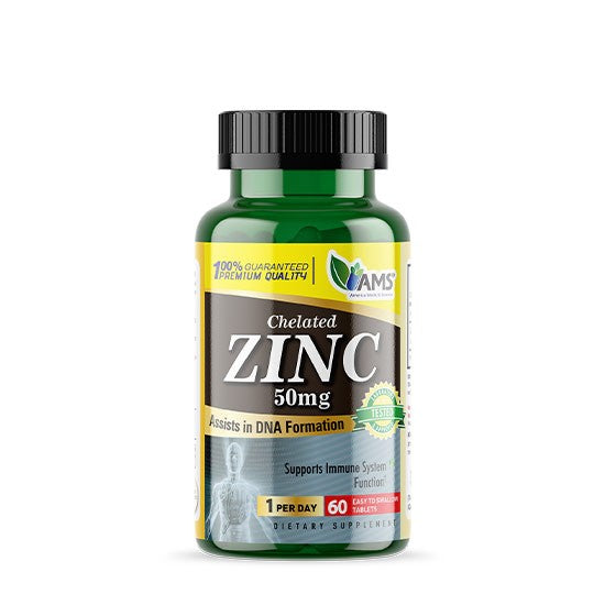 AMS CHELATED ZINC 50MG TAB 60s