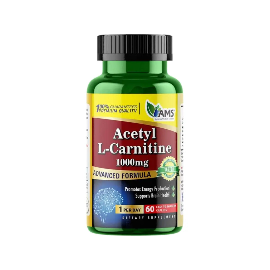 AMS Acetyl L-Carnitine 1000mg Caplets 60s – Dietary Supplement