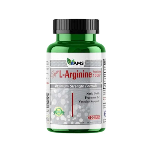 AMS Supreme L-Arginine Free Form 1000mg Caplets 100 – Dietary Supplement