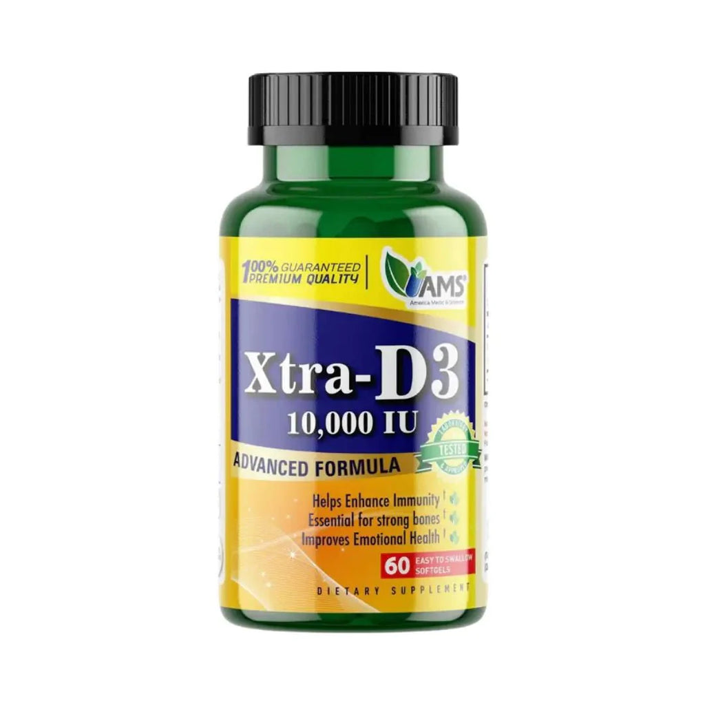 AMS Xtra D3 10,000 وحدة دولية كبسولات هلامية 60s