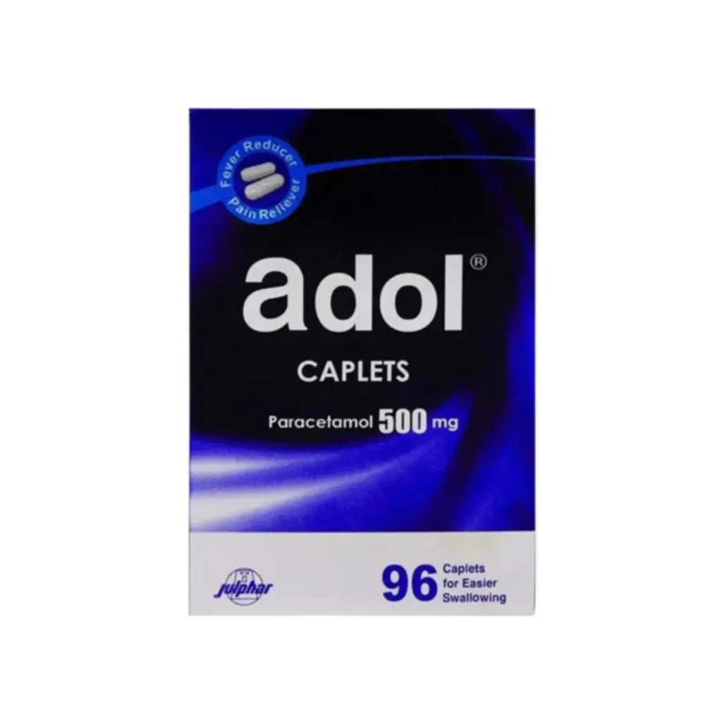 Adol Paracetamol 500mg Caplets 96s pain relief tablets