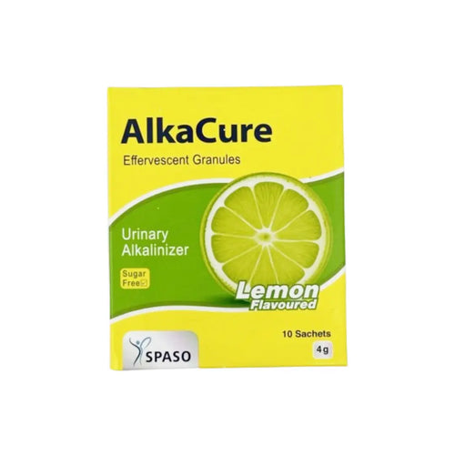 Alkacure Lemon Flavoured 4G Sachet 10s for fast relief from acidity, heartburn, and urinary tract discomfort