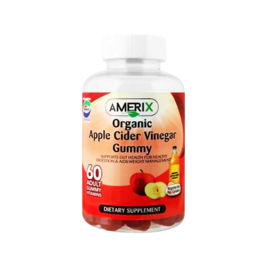 Amerix Organic Apple Cider Vinegar Gummies 60s Vegan ACV Dietary Supplement Gummies