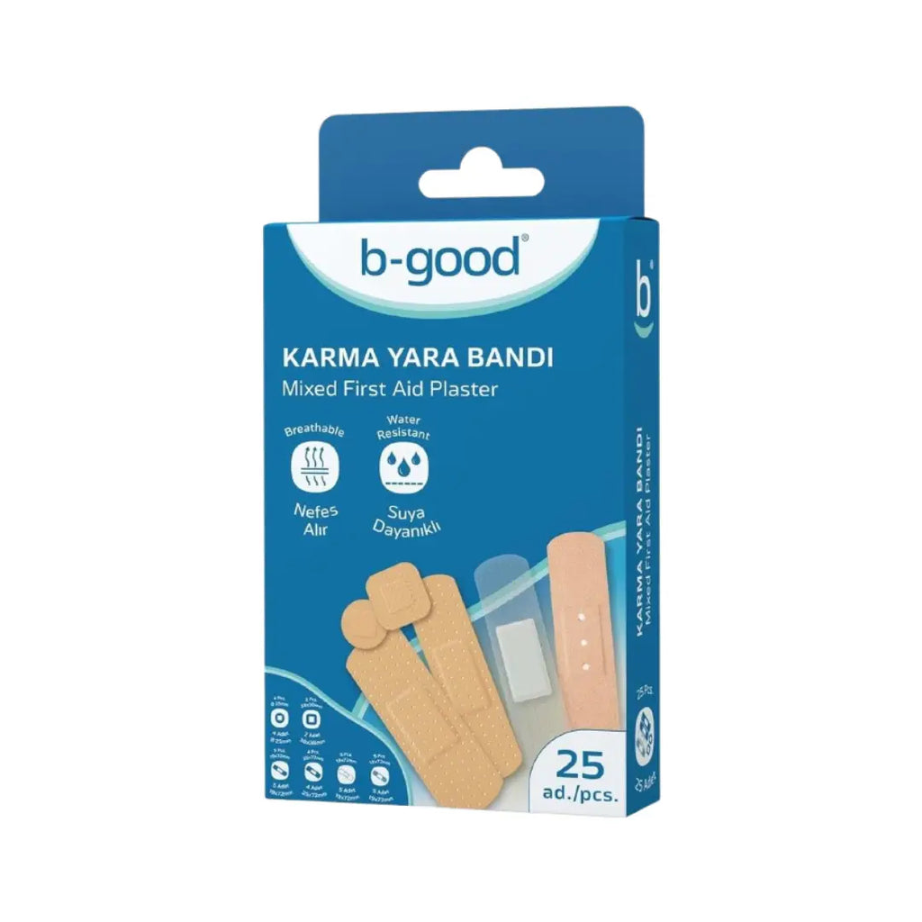 B-Good Mixed First Aid Plaster 25s B840 | Durable Heavy Duty Bandages for Cuts & Scrapes