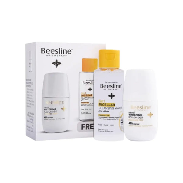 Beesline Natural Whitening Fragrance Free Deo Roll On 50ml + Micellar Cleansing Water 100ml Promo Pack