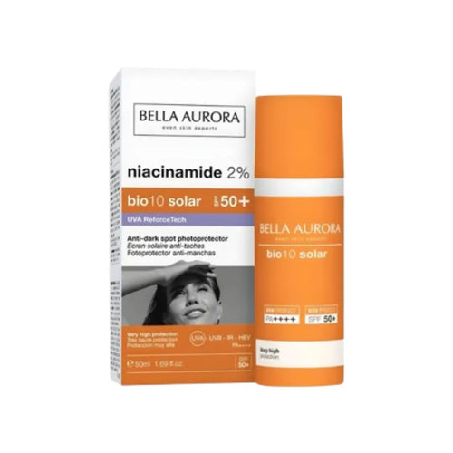 Bella Aurora Bio-10 Solar Niacinamide 2% SPF50+ Serum 50ml – Brightening Face Serum with UV Protection