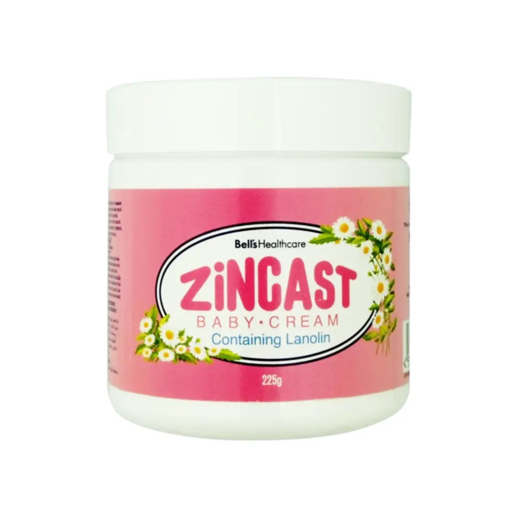 Bells Zincast Baby Cream 225g gentle zinc-based cream for baby’s delicate skin protection and rash relief