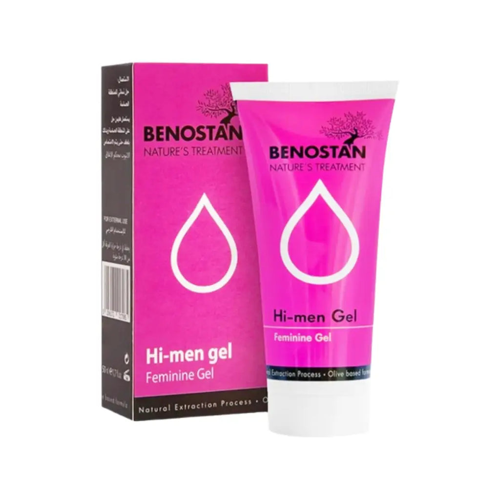 Benostan Hi Men Gel 50ML intimate care gel in a 50ml tube designed to provide firming comfort and freshness for feminine wellness.