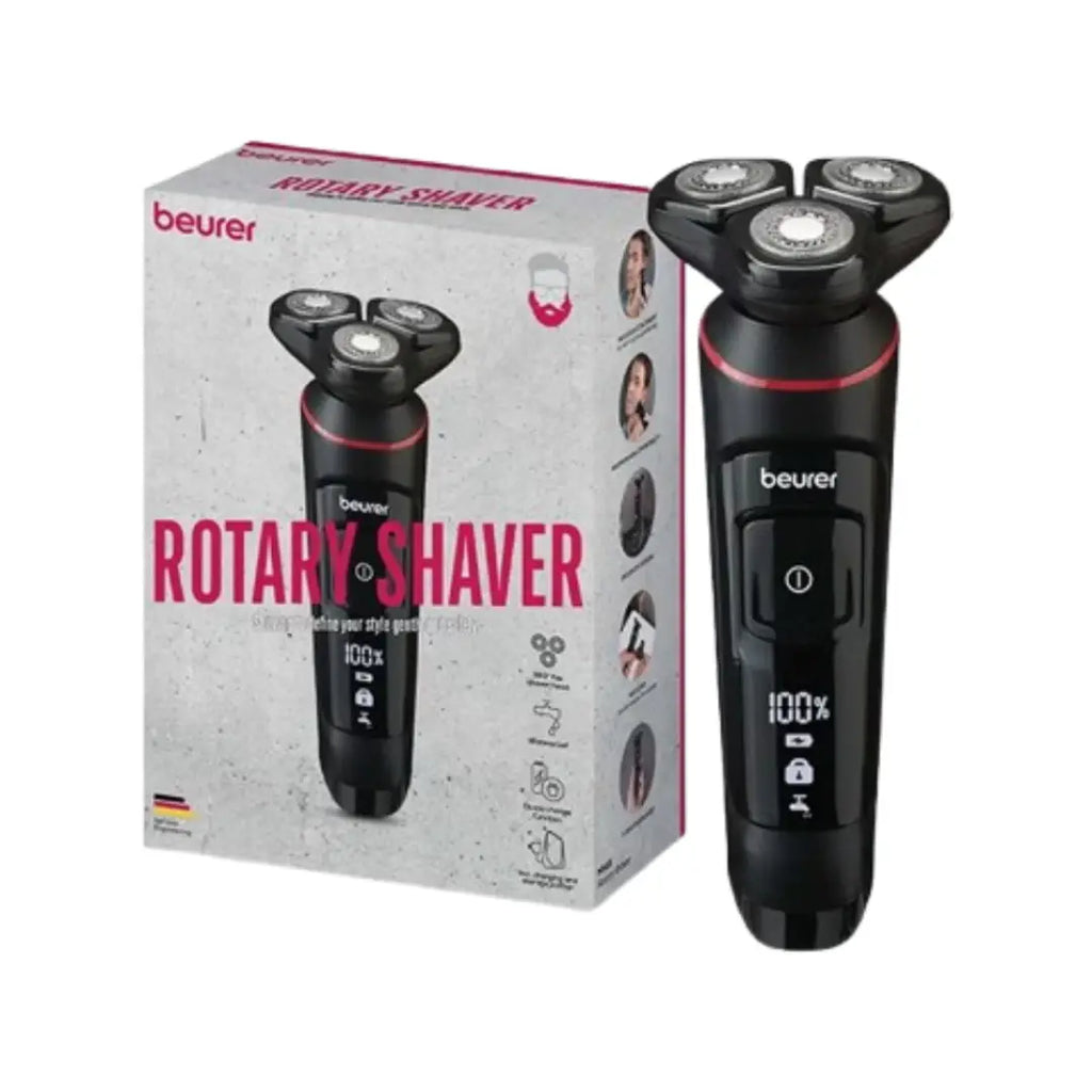 Beurer Rotary Shaver MN 8X – Rechargeable Waterproof Electric Rotary Shaver with 360° Flex Head