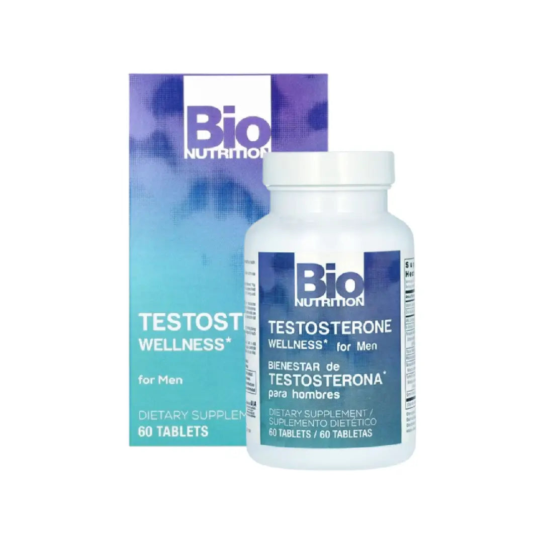 BioNutrition Testosterone Wellness for Men 60 tablets bottle and box front view