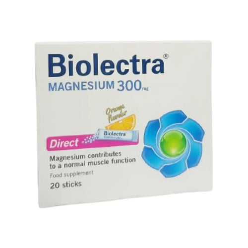 Biolectra Magnesium 300mg Orange Stick 20s high-strength magnesium supplement powder