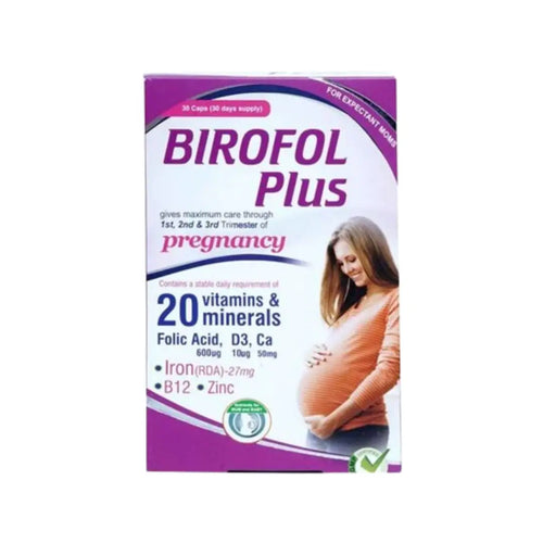 Birofol Plus Capsules 30 Count – Multivitamin with Iron & Folic Acid for Daily Nutritional Support