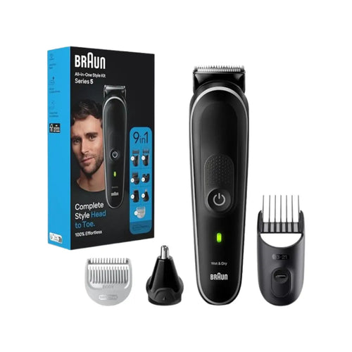 Braun All-in-One Style Kit Series 5 Trimmer MGK5410 – 9-in-1 Grooming Kit for Face, Hair & Body