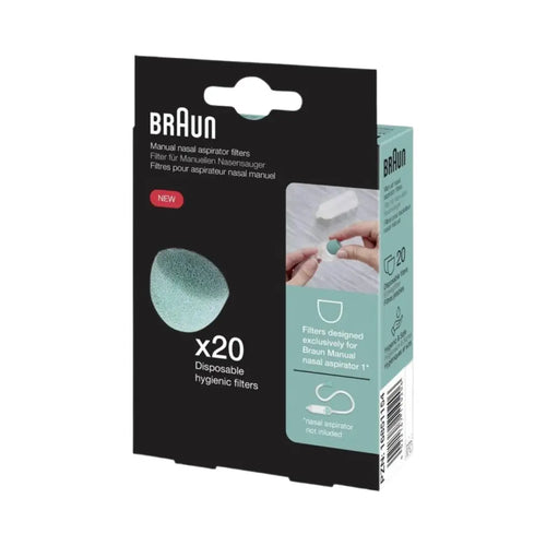 Braun Manual Nasal Aspirator Replacement Filters 20 Pack BNF020EU – Hygienic Disposable Filters