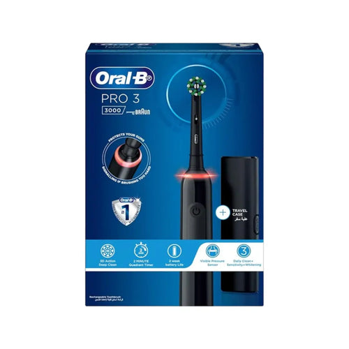 Braun Oral-B PRO-3 3000 Rechargeable Toothbrush with Travel Case – Electric Toothbrush