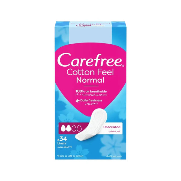 Carefree Cotton Feel Normal Unscented Pantyliner 34s