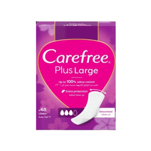 Carefree Plus Large Unscented Pantyliner 48s