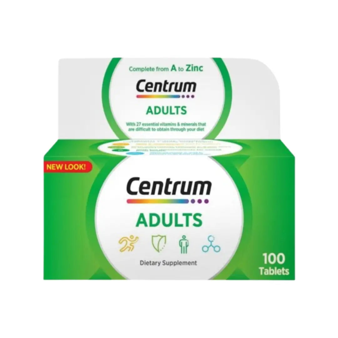 Centrum Adults Multivitamin Tablets 100s – Daily Vitamins & Minerals Supplement with Lutein