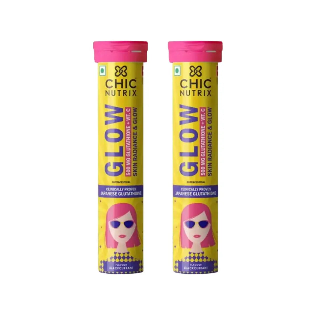 Chic Nutrix Glow 500mg Glutathione + Vitamin C Black Currant Effervescent Tablet 10s - 2 Packs