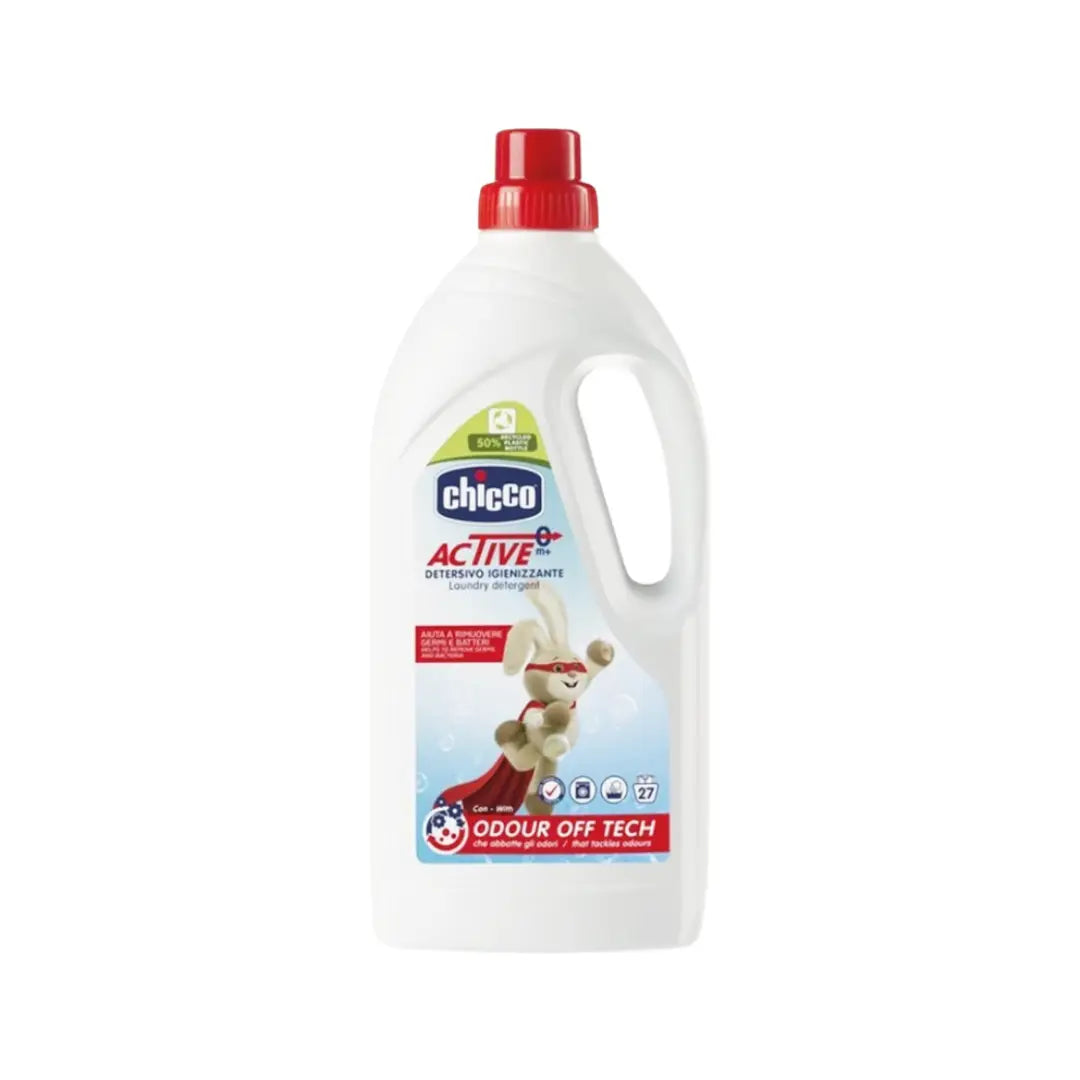 Chicco Active Laundry Detergent 1.5L | Baby Clothes Detergent with Odor Off Technology