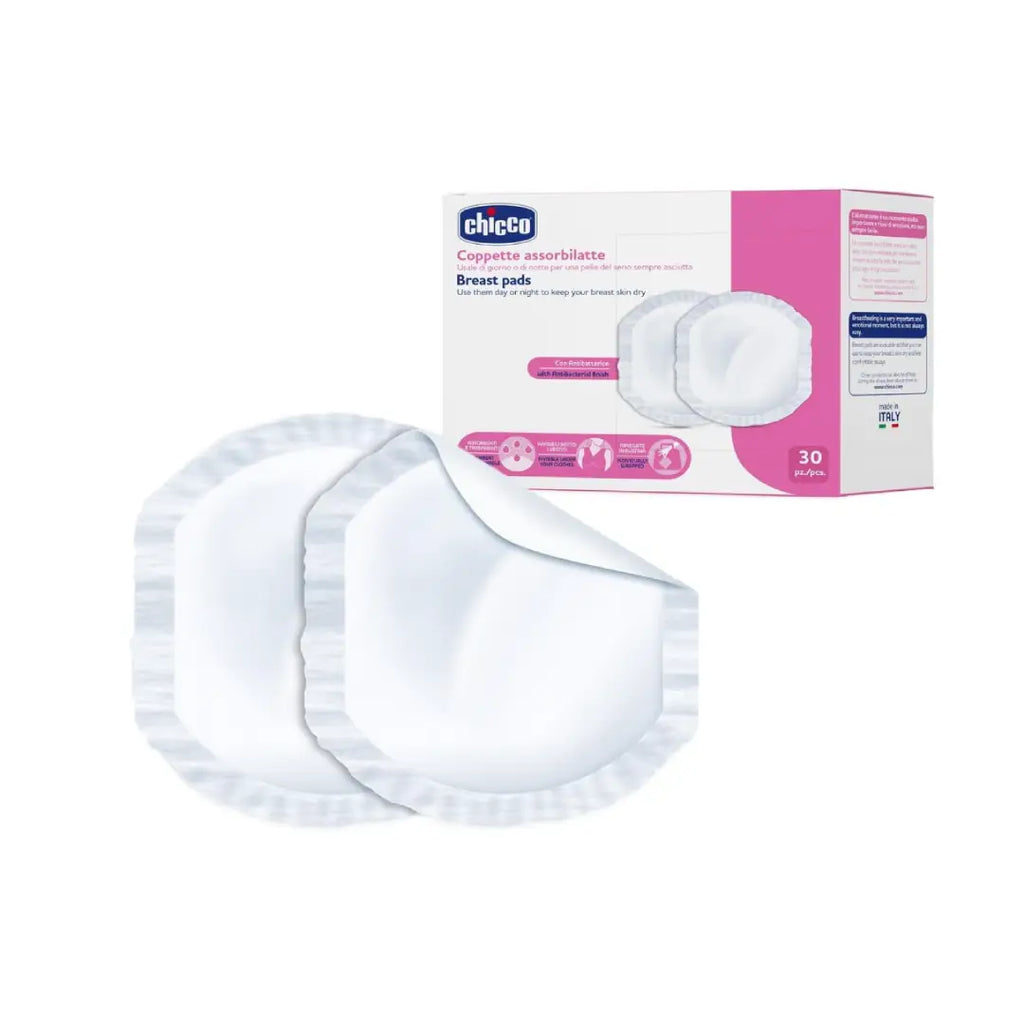 Chicco Breast Pads 30s | Ultra Absorbent Disposable Nursing Pads for Breastfeeding Moms