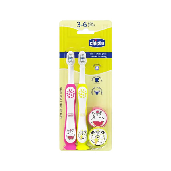 Chicco Kids 3-6Y Hippo Panda Toothbrush 2s