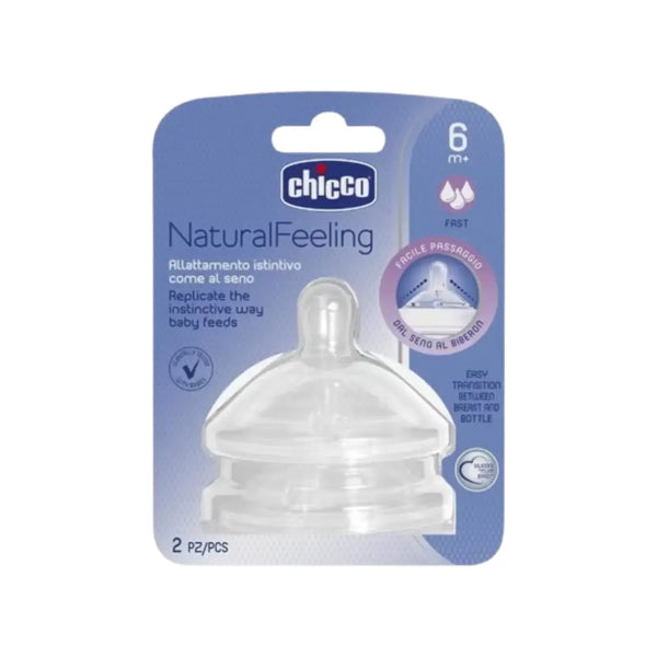 Chicco Natural Feeling Teat 6M+ Fast Flow 2s