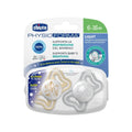 Chicco PhysioForma Light Glow Soother 6-16 Months 2 Pack | Glow in the Dark Orthodontic Pacifier