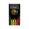 Conex Fruits Condoms 12 Pack – Assorted Flavoured Natural Latex Condoms for Comfortable Fit & Reliable Protection