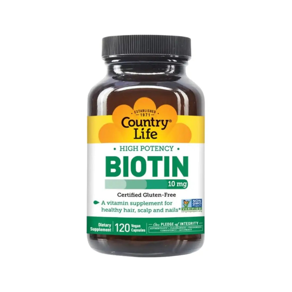 Country Life High Potency Biotin 10mg Veg Capsules 120s – Food Supplement for Daily Nutritional Support