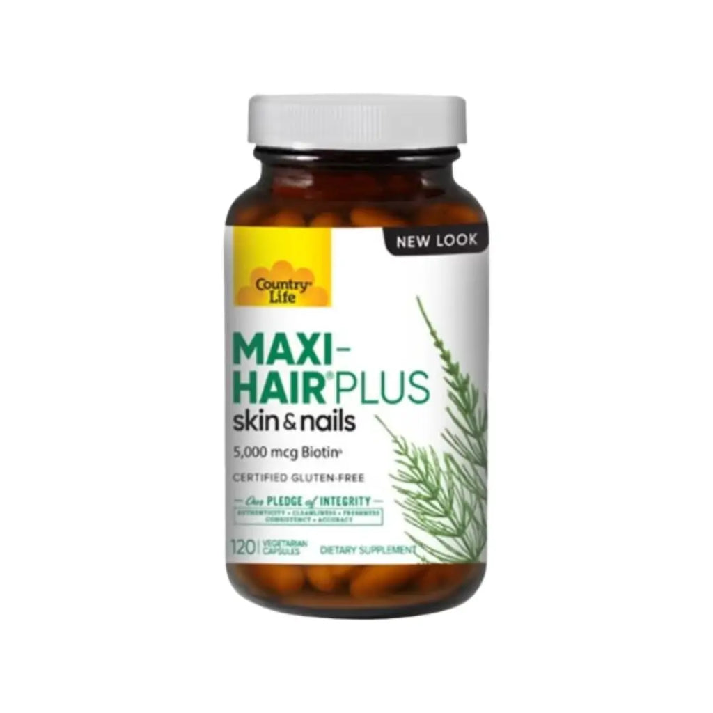 Country Life Maxi Hair Plus Skin & Nails Capsules 120s – daily supplement for healthy hair, skin, and nails