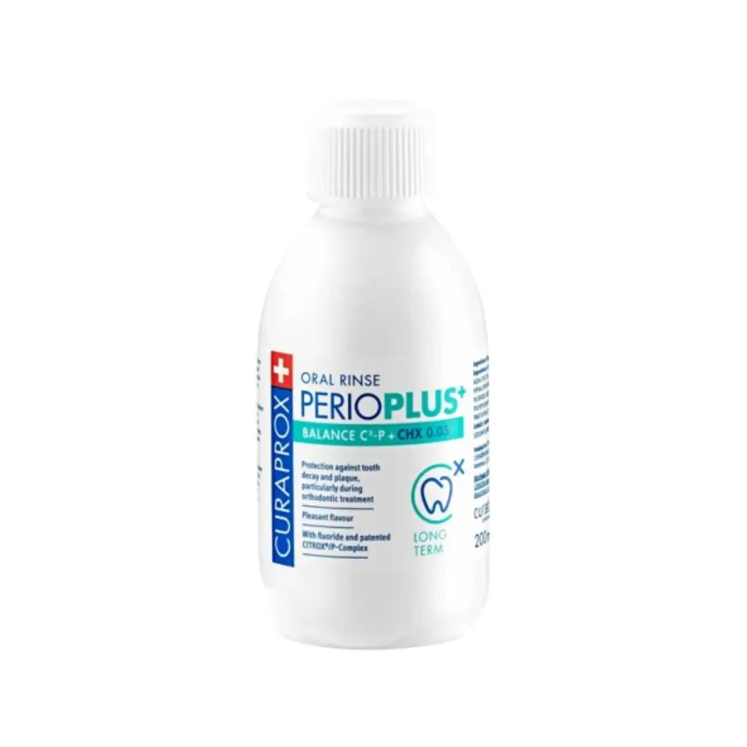 Curaprox Perio Plus+ 0.05% Mouthwash 200ml | Chlorhexidine Oral Rinse with Fluoride | Daily Gum Care & Plaque Control