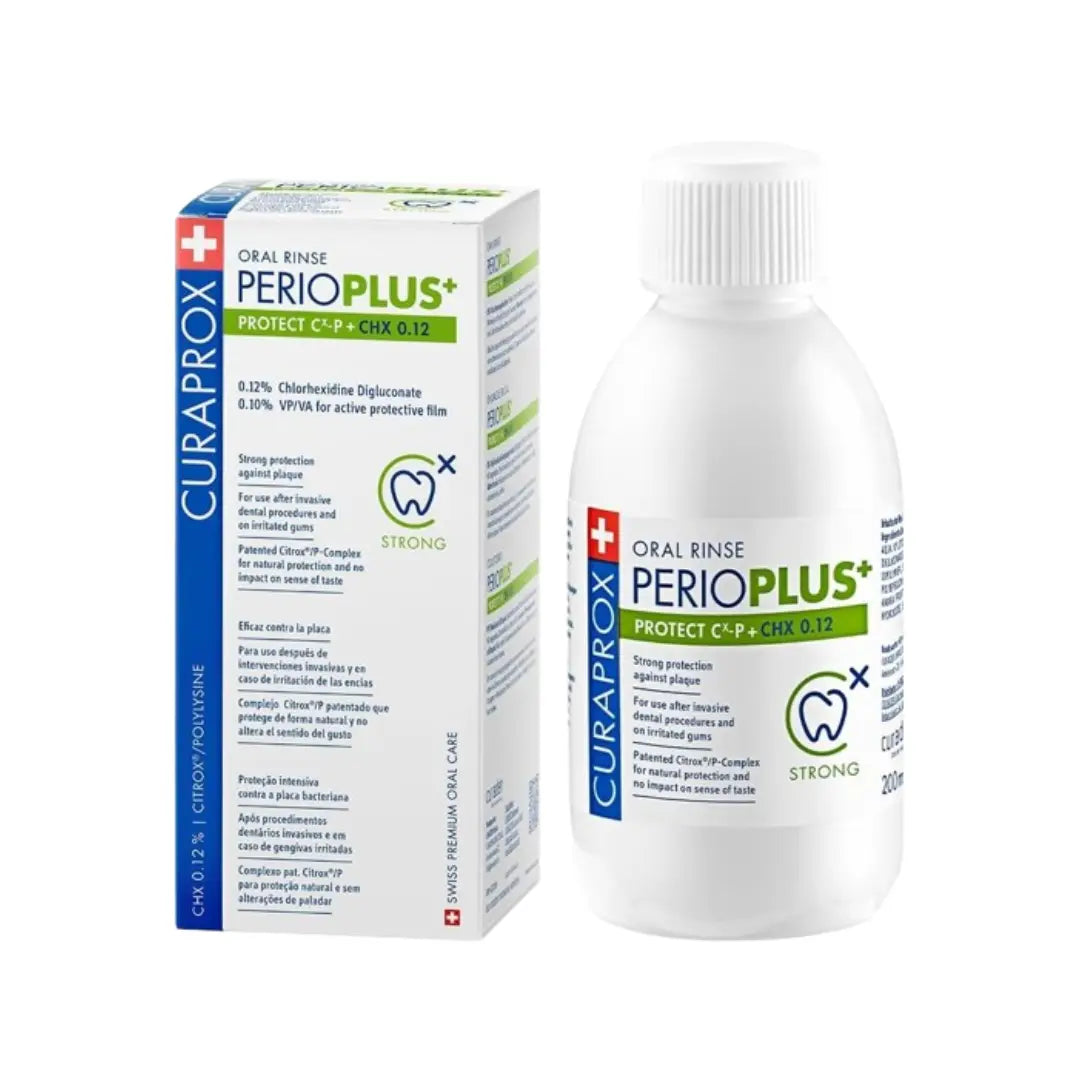 Curaprox Perio Plus+ 0.12% Mouthwash 200ml | Chlorhexidine Antibacterial Oral Rinse | Intensive Gum Care & Plaque Control