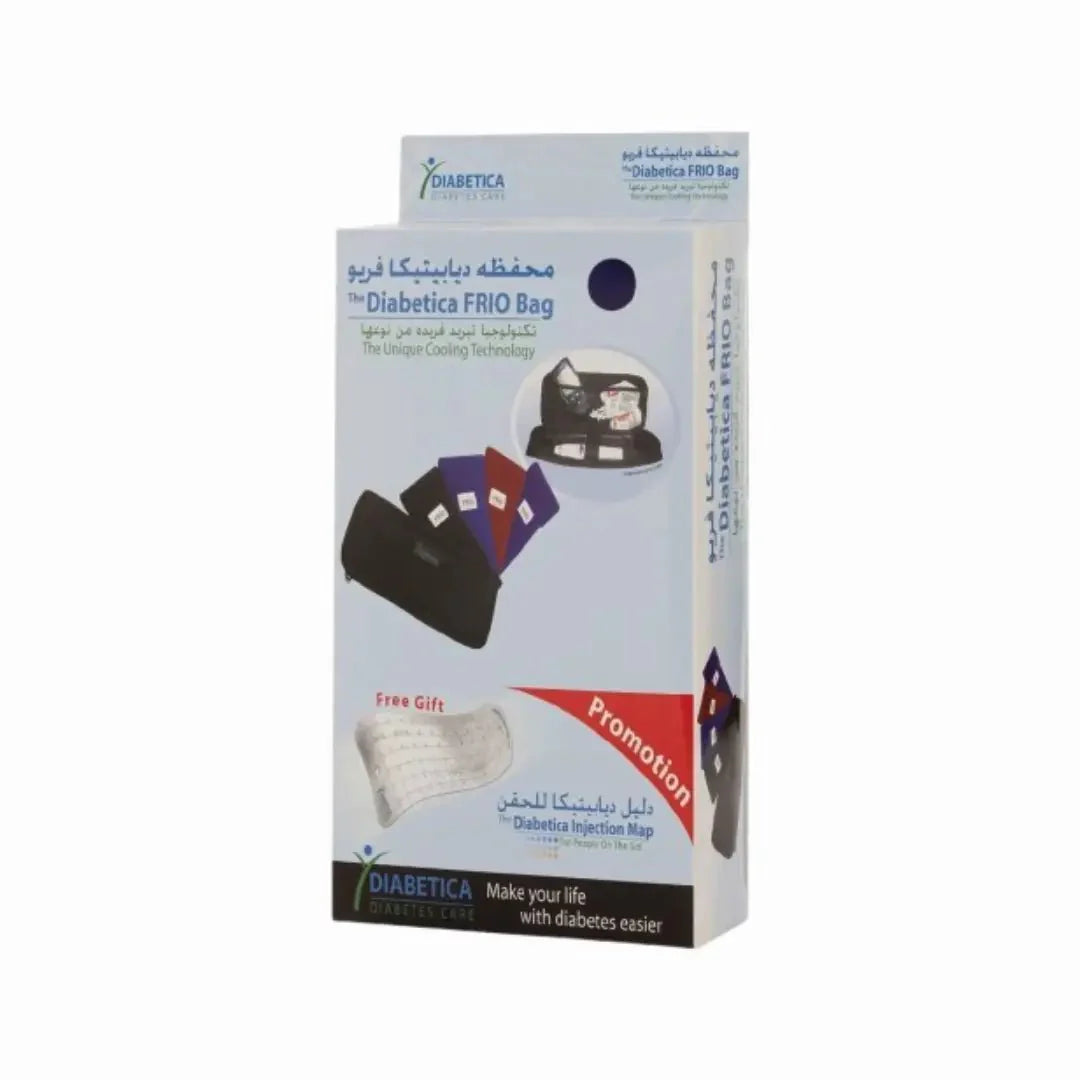 Diabetica Frio Bag portable insulin cooler and diabetes supply organizer with evaporative cooling system, insulin storage, and compartments for syringes, pens, and glucometer accessories – travel-friendly diabetic bag