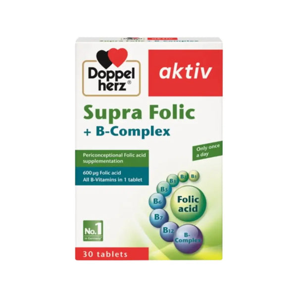 Doppelherz Aktiv Supra Folic + B-Complex Depot Tablet 30s