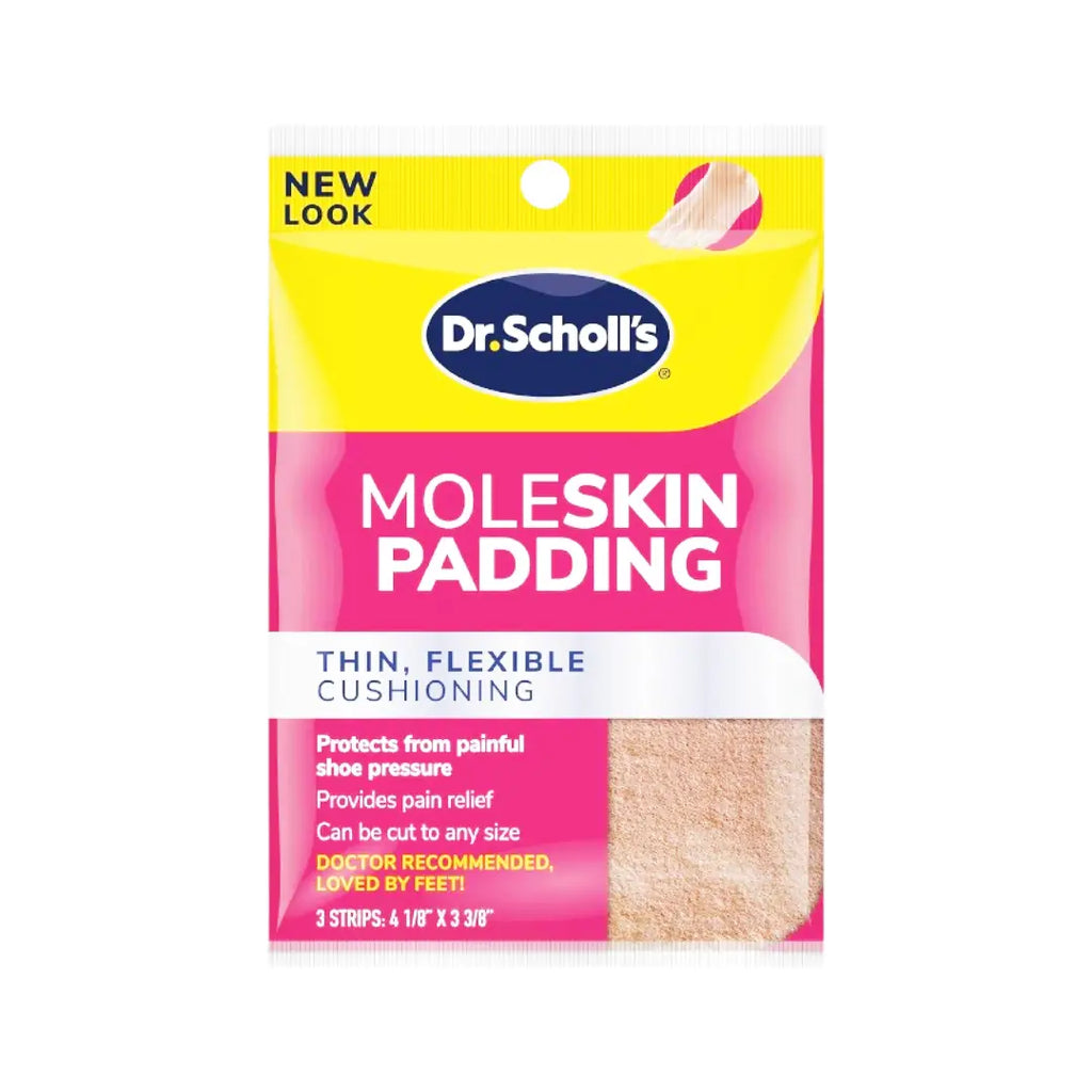 Dr. Scholl’s Moleskin Padding 3s | Soft Adhesive Cushioning Padding for Corns