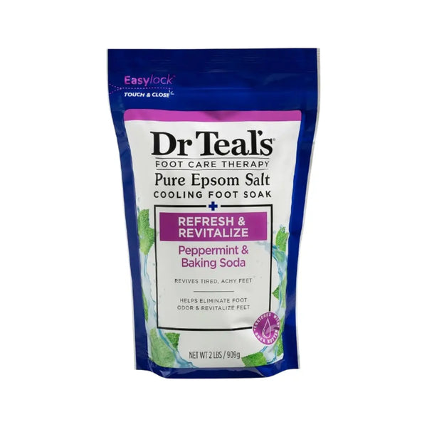 Dr. Teals Pure Epsom Salt Cooling Foot Soak Refresh & Revitalize with Peppermint & Baking Soda 909g