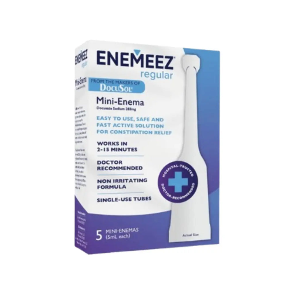Enemeez Regular Docusol Mini Enemas 5ml 5s – Rectal Solution for Bowel Care Support