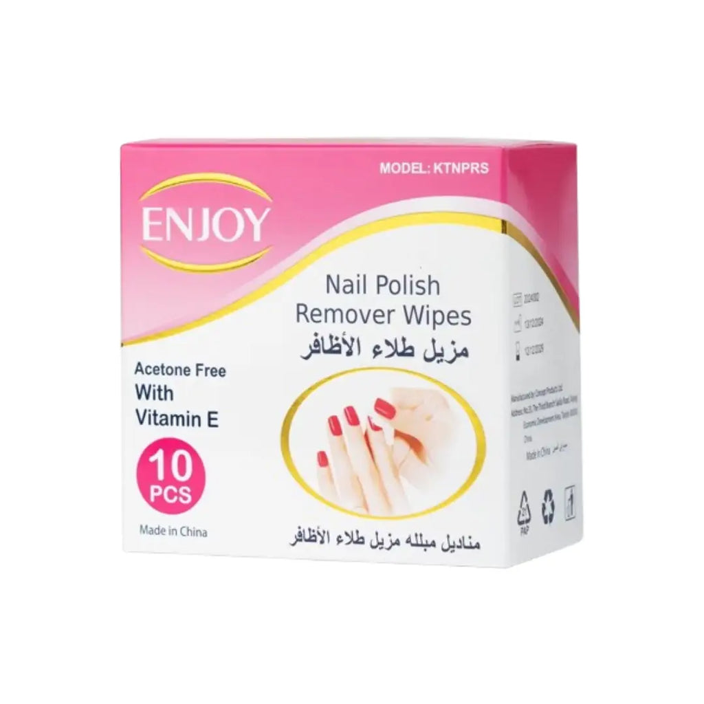 Enjoy Nail Polish Remover Wipes 10s | Quick & Easy Travel Nail Polish Removal Pads