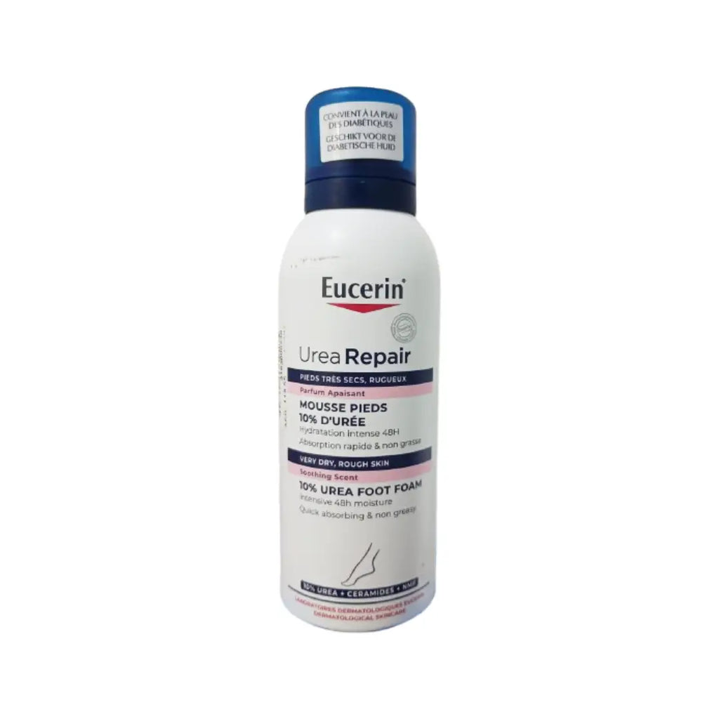 Eucerin Urea Repair 10% Urea Foot Foam 150ml – Lightweight Moisturizing Foot Care
