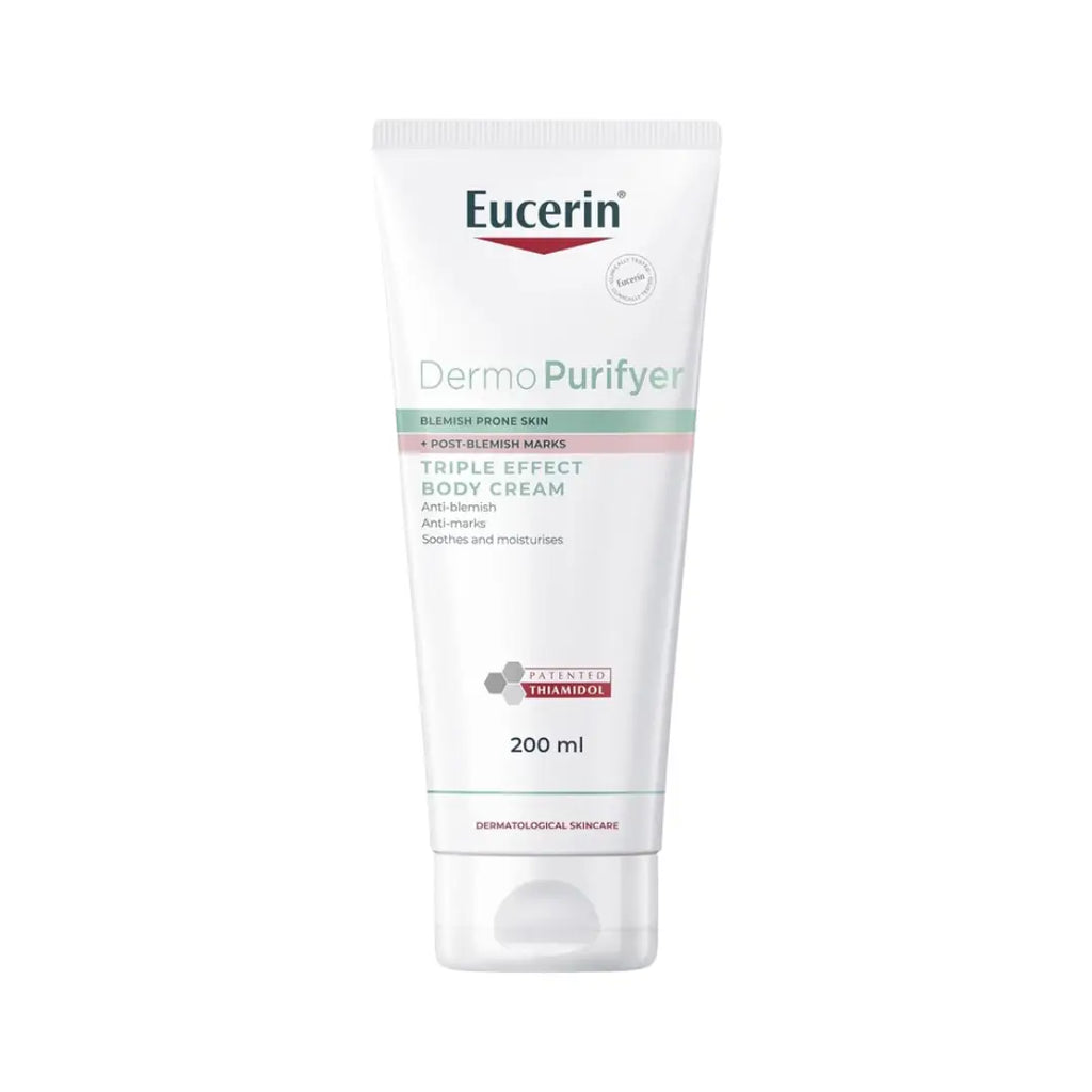 Eucerin DermoPurifyer Triple Effect Body Cream 200ml – Moisturizing Care for Blemish-Prone Skin