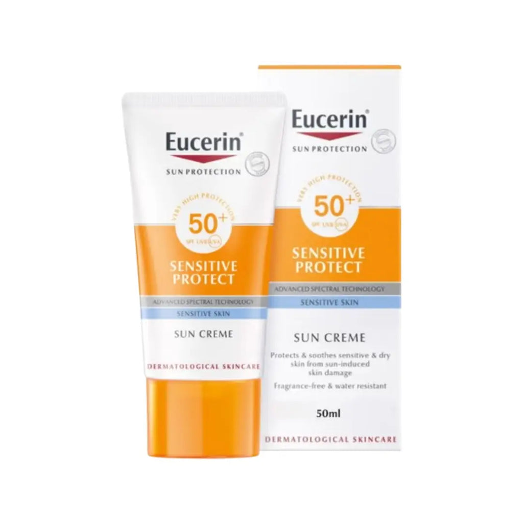 Eucerin Sensitive Protect SPF50+ Sun Cream 50ml – High Protection Sunscreen for Sensitive Skin