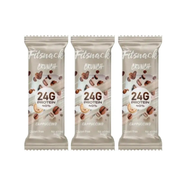 Fitsnack Crunch Protein Bar Cappuccino with Collagen 60g-3 Packs